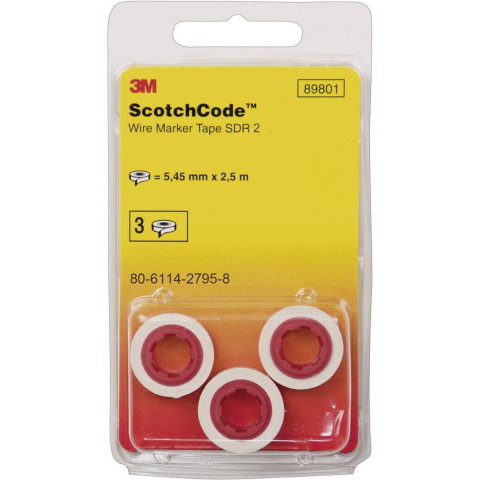 Scotchcode kabelmarkeerder-navulrollen 80-6114-2804-8 Wit, Geel 3M
