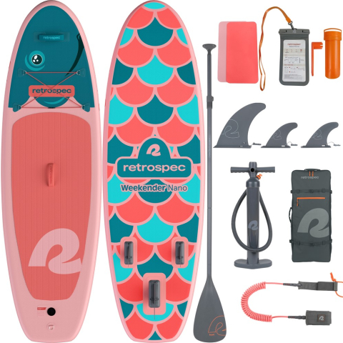 Retrospec Kinder / Jeugd Supboard Weekender - 259 cm - Rainbow Trout - Met accesoires en draagtas