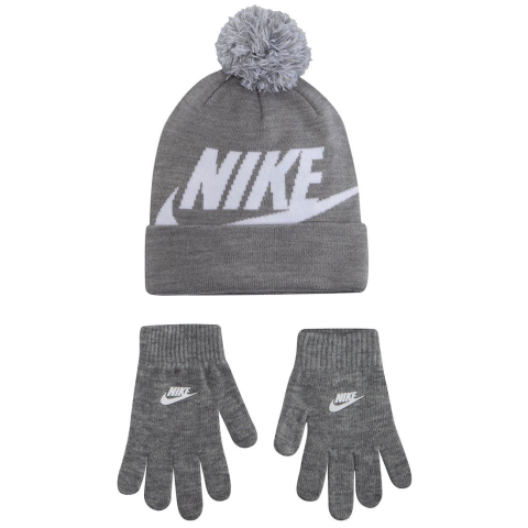 Nike Muts/Handschoenen - Gebreid - Swoosh - Grey Heather - Nike - OneSize - Mutsen