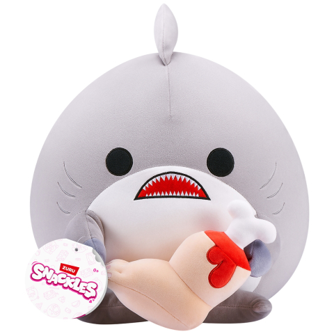 Snackles Knuffel - 20 cm - De haai Finn m. Poot - SNACKLES - OneSize - Knuffels