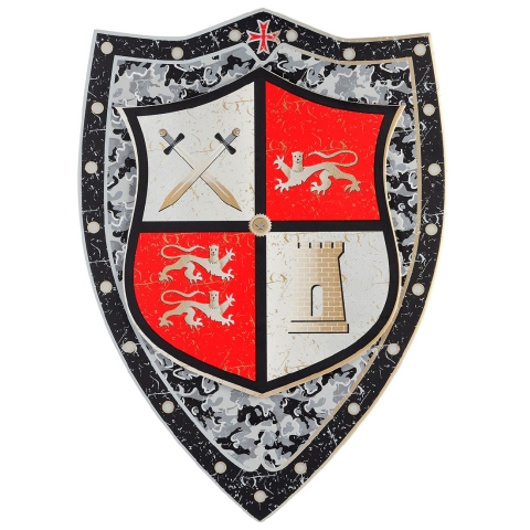 Souza Kostuum - Schild - Gerard - Grijs - Souza - OneSize - Verkleedkleren