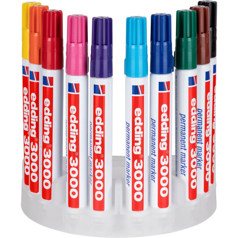 Edding 3000 4-3000-10 Permanent marker Wit Watervast: Ja