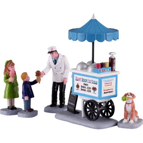 Happy scoops ice cream cart set of 5 kerstfiguur LEMAX - Lemax