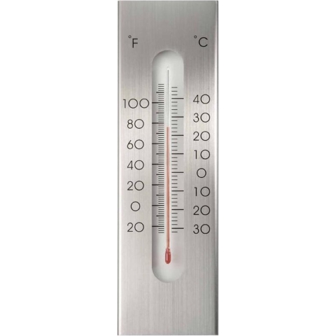 Muurthermometer aluminium 23x7x1cm Nature - Nature