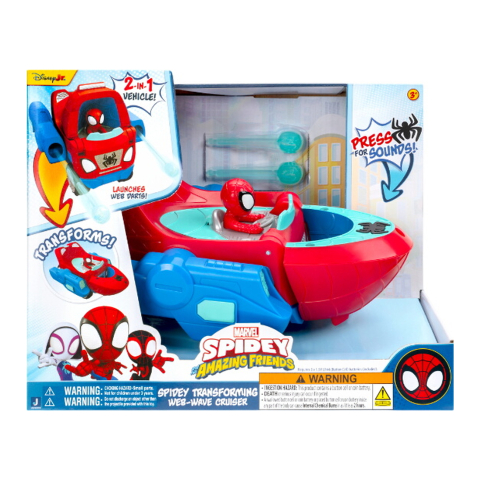 Spidey Boot m. Geluid - Spidey Transformerende Web-Wave Cruiser - Spidey - OneSize - Auto´s