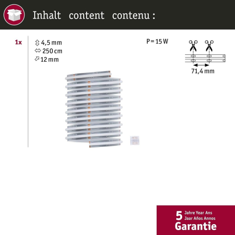 71199 MaxLED Paulmann Home LED-strip (uitbreiding) 15 W RGBW Wit, Helder