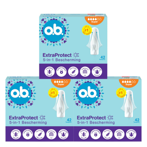 3x o.b. Extra Protect Super 42 stuks