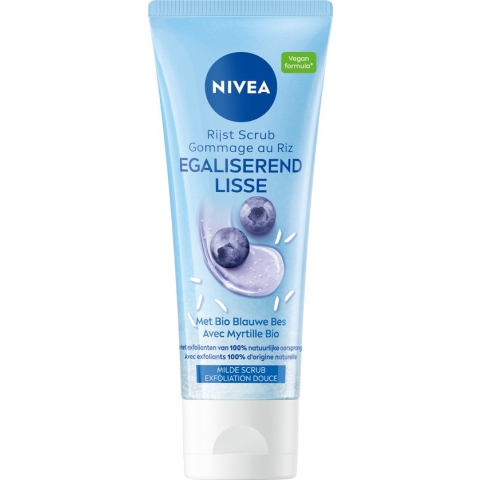 NIVEA Egaliserende Bio Rijst Face Scrub - Gezichtsscrub - Normale huid - Gezichtsreiniging - Verzachtende werking - Bio blauwe bes - 75 ml