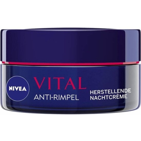 NIVEA VITAL Anti-Rimpel Herstellende Nachtcrème - Rijpe huid - Hydrateert en revitaliseert - Met vitamine F, teunisbloemolie en calcium - 50 ml