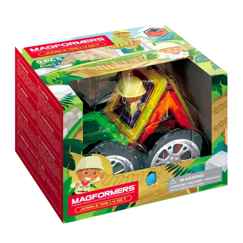 Magformers Magneetset - 9 stk - Jungle Rally - Magformers - OneSize - Magnetisch speelgoed