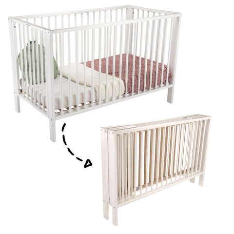 Ledikant Colorfull Home Skladane Inklapbaar 60x120 Beuken/White