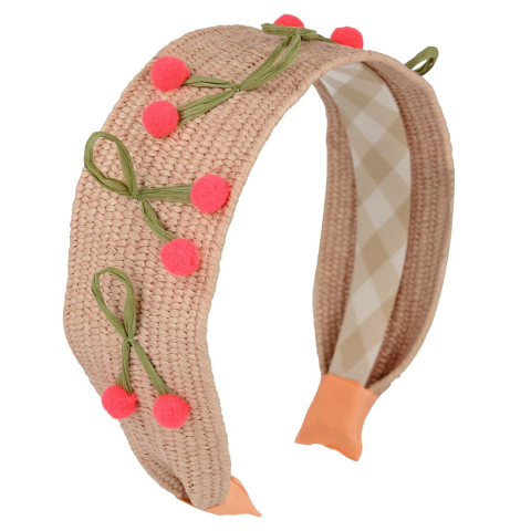 Meri Meri Haarband - Raffia Headband Cherries - Meri Meri - OneSize - Haaraccessoires