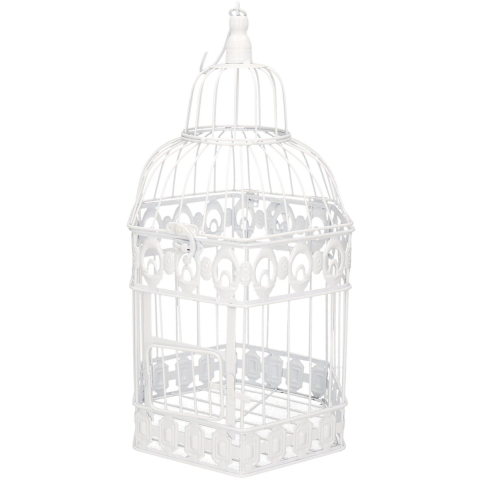 Boltze Vogelkooi - decoratie - metaal - antiek look - 24 x 48 cm -