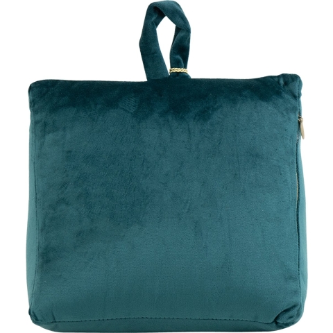 Mars & More Deurstopper - fluweel - petrol blauw - 17x10x18 cm - voor binnendeuren - polyester -