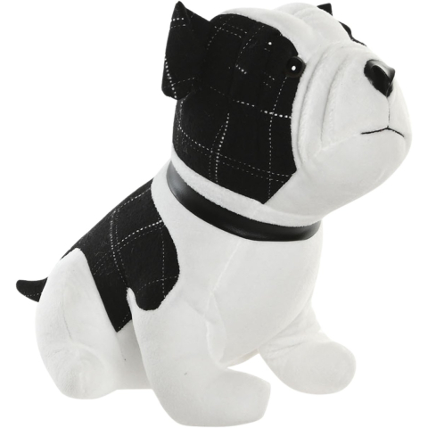 Deurstopper Hond - 1 kilo - wit/zwart - polyester - 29 x 18 x 26 cm -