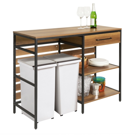 SoBuy FSB71-PF Buffetkast - Bruin Houtcomposiet met Lade & Planken