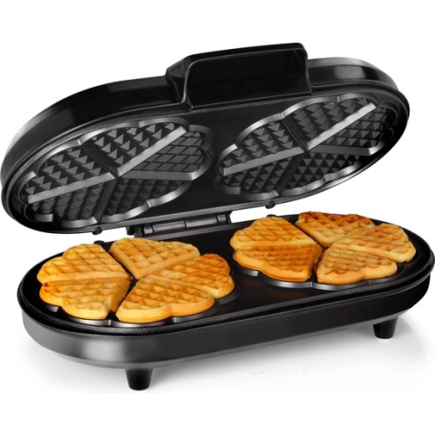 Tristar Wafelijzer WF-2120 - 10 hartvormige wafels per keer - Met regelbare thermostaat - Anti-aanbaklaag