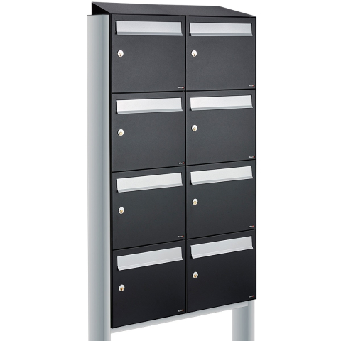 Allux Flow Set 2-Breed, 4-Hoog Met Dak Op Statief Zwart - 40040070_2x4ds