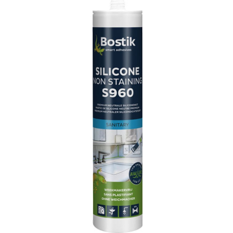 Bostik S960 Silicone Non Staining | 310 ml | Zilvergrijs (12 stuks) - 30620941