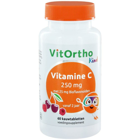 2x Vitortho Vitamine C 250 Kind 60 kauwtabletten