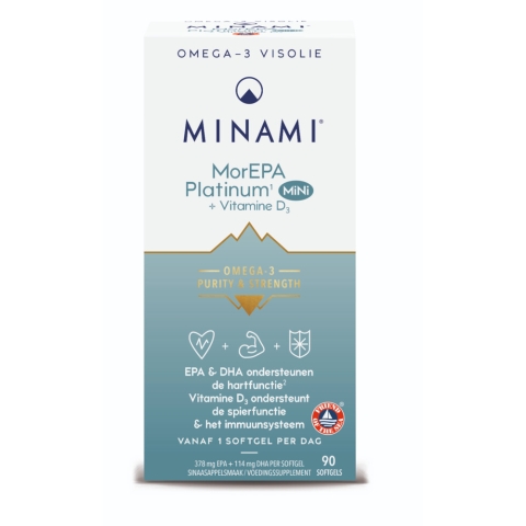 2x Minami MorEPA Platinum Mini + Vitamine D3 90 softgels