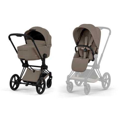 Kinderwagen Cybex Priam 5 Comfort Dark Brown/Coconut Brown incl. Foldable Carrycot
