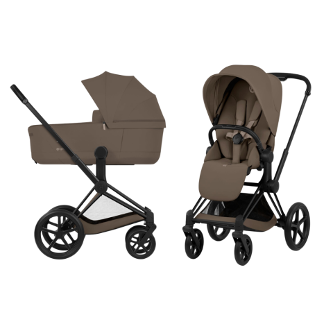 Kinderwagen Cybex Priam 5 Comfort Dark Brown/Coconut Brown incl. Foldable Carrycot