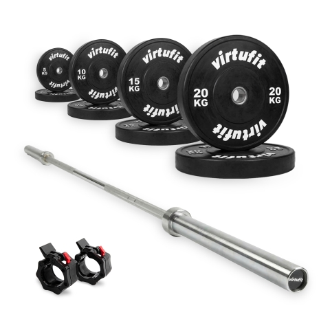 VirtuFit Olympische Bumper Plate Halterset - 120 kg