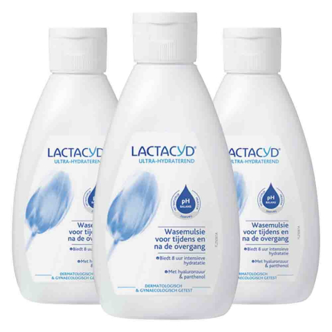 3x Lactacyd Wasemulsie Ultra Hydraterend Bij Overgang 200 ml