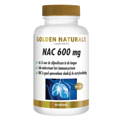 2x Golden Naturals NAC 600mg 90 vegacapsules