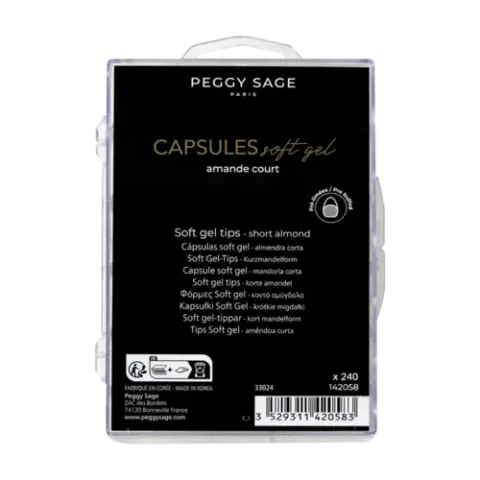 Peggy Sage Soft Gel Tips 240pcs Short Almond
