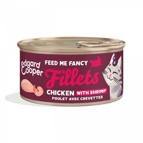 24x Edgard & Cooper Kattenvoer Fillets Kip & Garnaal 70 gr