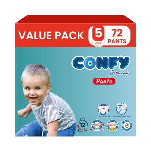 3x Confy Premium Luierbroekjes Maat 5 Junior 11-18kg 24 stuks