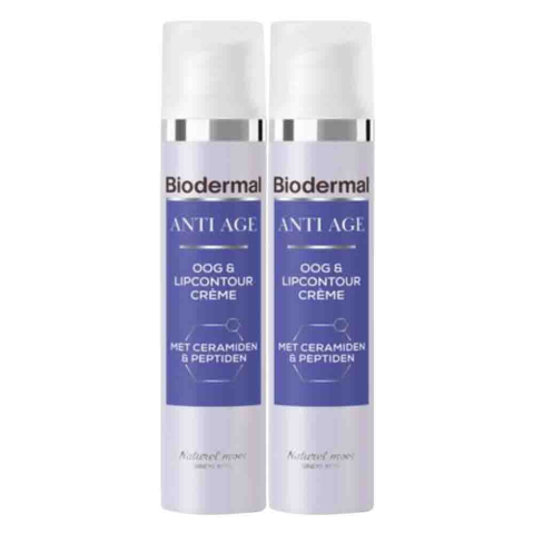 2x Biodermal Oog & Lip Contour crème Anti Age 15 ml