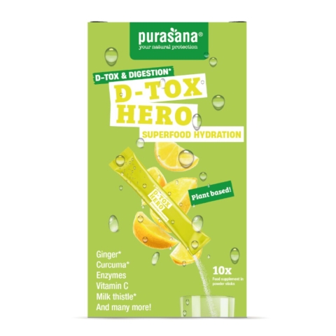 2x Purasana Hydration Superfoods D-Tox Hero 10 x 4,5 gr