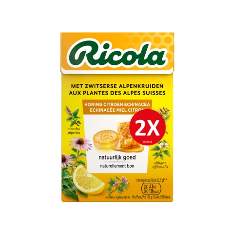 10x Ricola Keelpastilles Duo Honing Cintroen Echinacea 2 x 50 gr