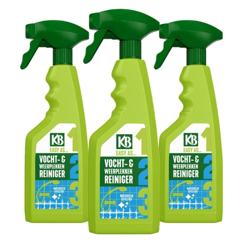 3x KB Easy Vocht- & Weerplekken Reiniger Spray 500 ml