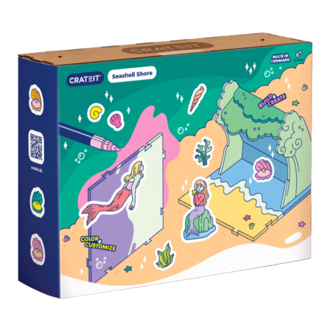 Crateit Creatieve Speelset - The Little Mermaid - Hout - Mosselk - Crateit - OneSize - Knutselpakket