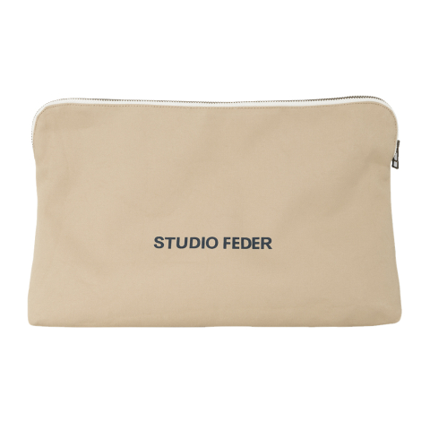 Studio Feder Toilettas - Celia - Canvas - Zand Beige - Studio Feder - OneSize - Toilettassen