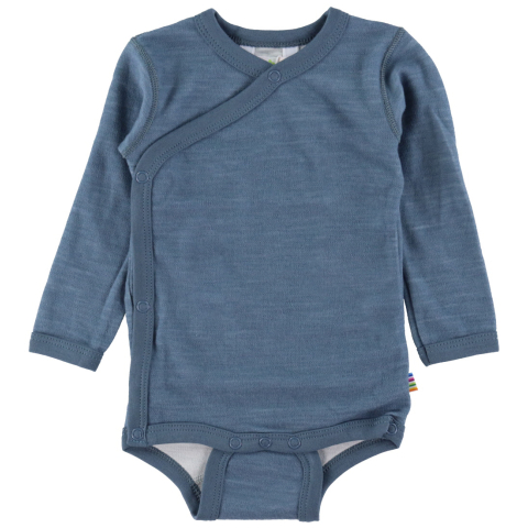 Joha Wikkelromper l/s - Wol/Bamboe - Blauw - Joha - 70 - Rompers Lange Mouw