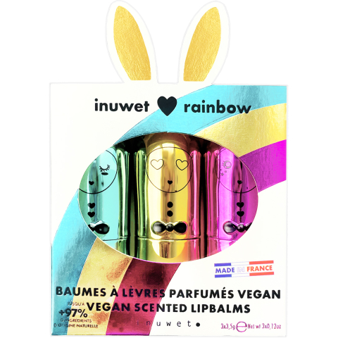 Inuwet Lippenbalsems - 3-pack - Rainbow - CupCake/Cheesecake/Mel - Inuwet - OneSize - Persoonlijke Verzorging
