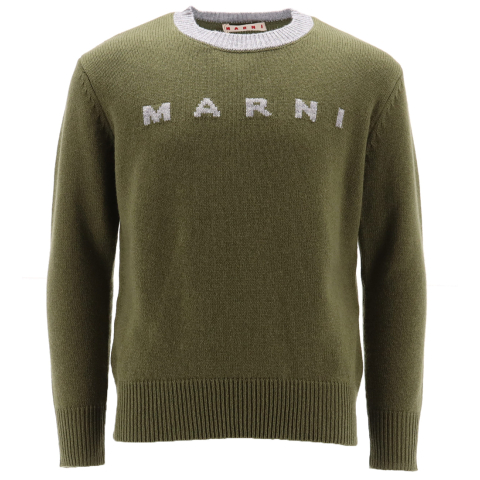 Marni Blouse - Wol - Deep Lichen Green - Marni - 10 jaar (140) - Shirts