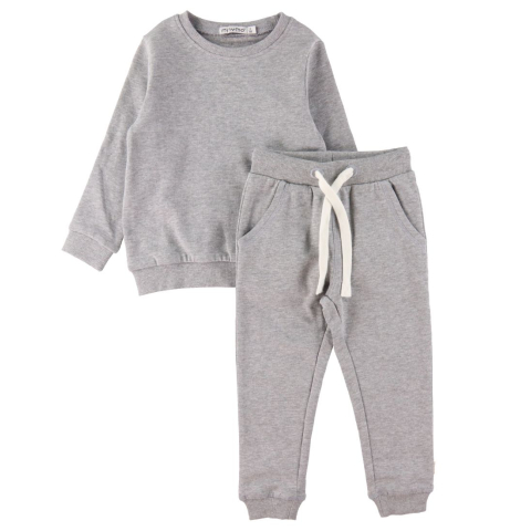 Minymo Joggingpakken - Grijs Gevlekt - Minymo - 6 jaar (116) - Joggingpakken