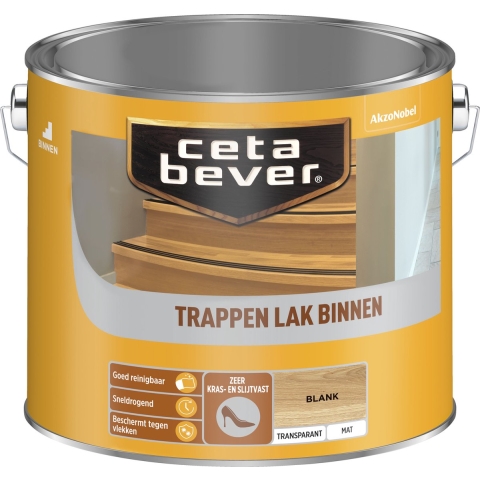 CetaBever Binnen Trappenlak Transparant Mat Blank Blank | Naturel 5L