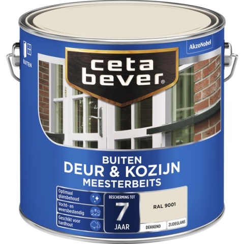 Cetabever Deur en Kozijn Meesterbeits - Ral 9001 RAL 9001 | Crèmewit 2.5L