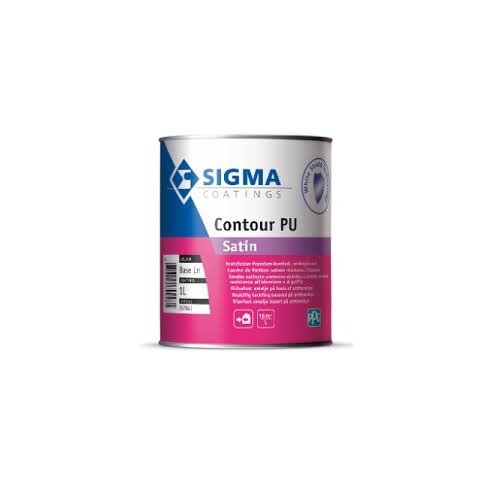 Sigma Contour PU Satin / Sigma Zijdeglans Houtlak Wit 1L