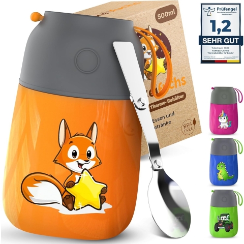 Funkelfuchs Thermoskan - 500ml - 100% Lekvrij - Oranje