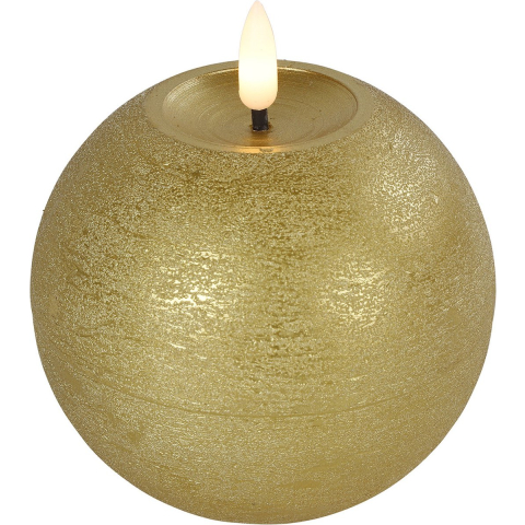 Countryfield LED kaars/bolkaars- goud - B10 x H11 cm - Lyon - warm wit -