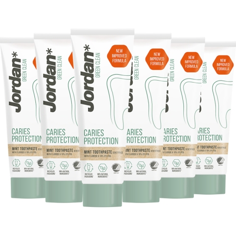 6x Jordan Tandpasta Green Clean Cavity Protection 75 ml