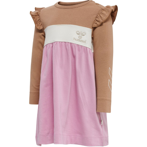 Hummel Jurk - hmlJamila - Roze/Bruin/Wit - Hummel - 2 jaar (92) - Jurken